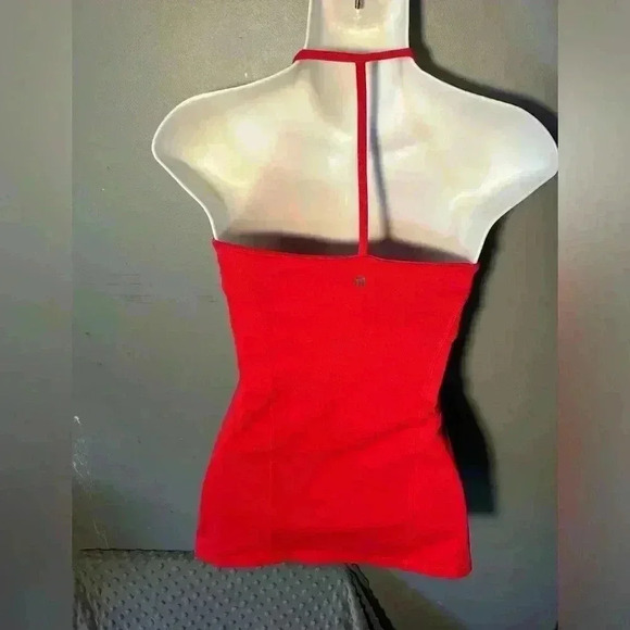 Montiel Red‎ T-Back Running Yoga Workout Top, Size Small - Picture 5 of 9